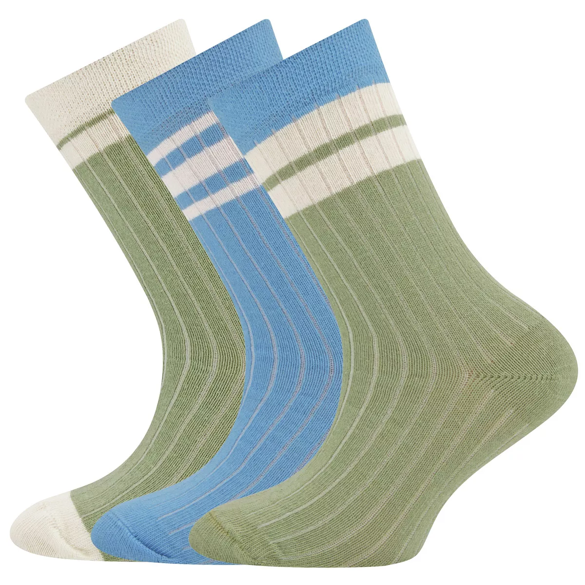 Ewers Socken 3er Pack Rippe/Ringel
