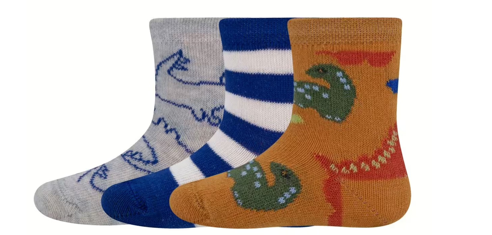 Ewers Socken 3er Pack Dino/Ringel